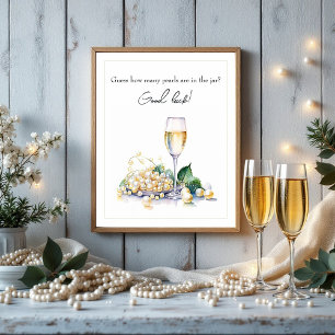 Poster Jeu de devinette Mariage avec Perles & Prosecco
