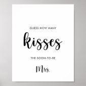 Poster Jeu de devinette minimal pour un mariage : combien (Devant)
