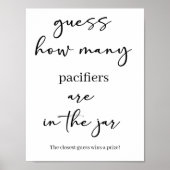 Poster Jeu de devinette pour Baby Shower avec écriture si (Devant)