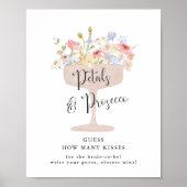 Poster Jeu de devinette pour Baby Shower combien de bisou (Devant)