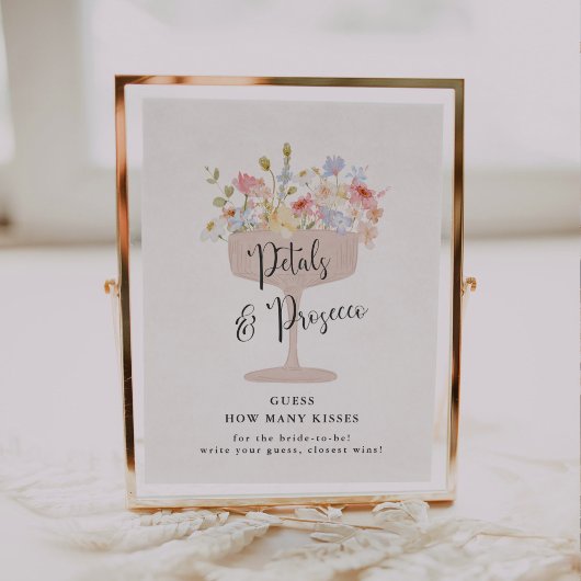 Poster Jeu de devinette pour Baby Shower combien de bisou