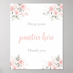 Poster Jeu de douche à fleurs roses