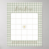 Poster Jeu de douche de bébé Bingo Gentil Pétales de Dais (Devant)