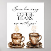 Poster Jeu de douche : Devinez combien de grains de café (Devant)