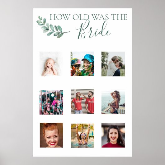 Poster Jeu de douche photo à la menthe Botanique (Devant)