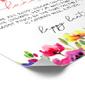 Poster Jeu de Fête des mariées de chasse à anneaux fleuri (Coin)