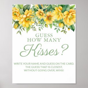 Poster Jeu de Fête des mariées Jaune Guises Kisses