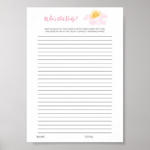 Poster Jeu de fête prénatale Rayon de soleil