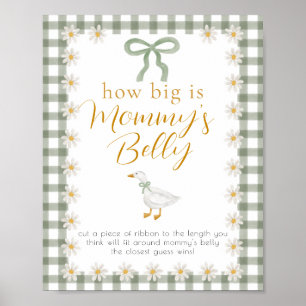 Poster Jeu de fête prénatale Silly Goose Green Gingham Bé