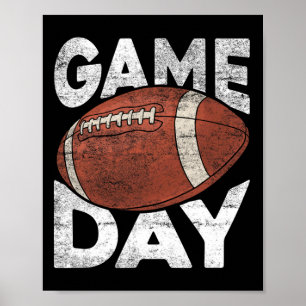 Poster Jeu de football américain vintage amateur de sport