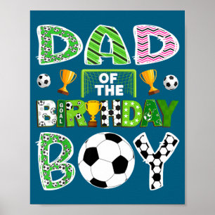 Poster Jeu de footballeur d'anniversaire de papa