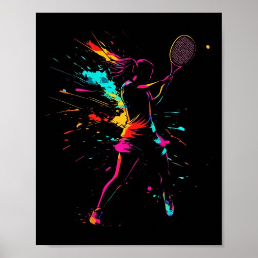 Poster Jeu de jeu de peinture de la cour nette Dminton Jo (Devant)