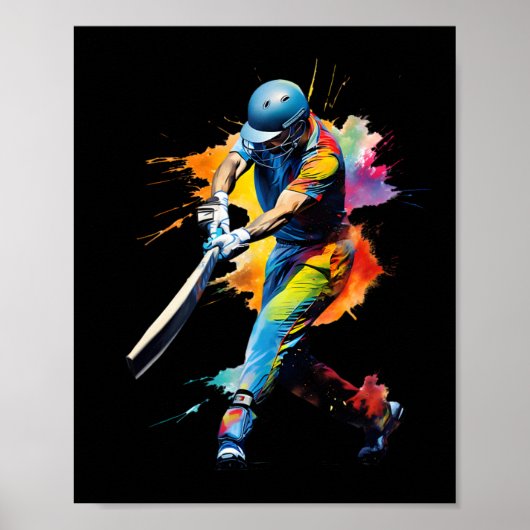 Poster Jeu de joueur de cricket (Devant)