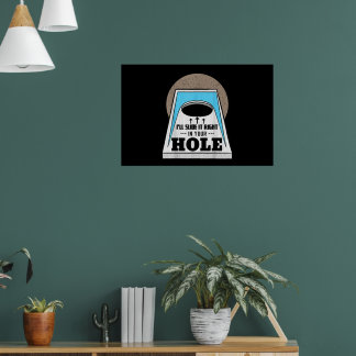 Poster Jeu de lancer de sac de cornhole jouer trou de jar