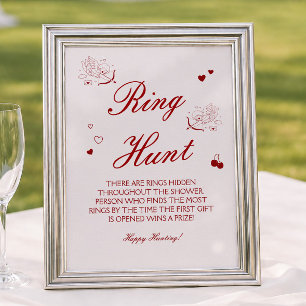 Poster Jeu de l'anneau de mariage de la Saint-Valentin en