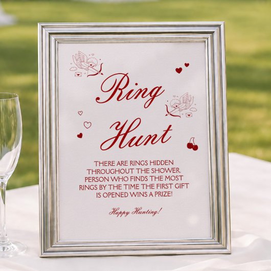 Poster Jeu de l'anneau de mariage de la Saint-Valentin en