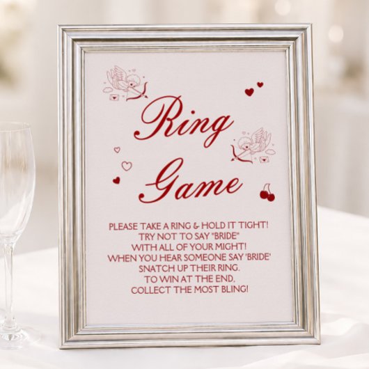 Poster Jeu de l'anneau de Saint-Valentin de mariage en Bo