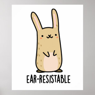 Poster Jeu de lapin lapin drôle résistant à l'oreille