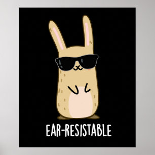 Poster Jeu de lapin lapin drôle résistant à l'oreille Jeu