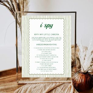 Poster Jeu de mariage Chasse aux photos à thème Rayure ve