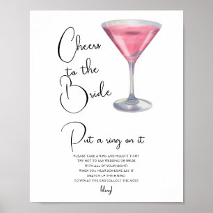 Poster Jeu de mariage Cocktail : Mets un anneau dessus