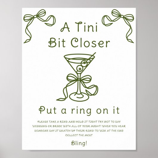 Poster Jeu de mariage Martini Mets un anneau dessus (Devant)