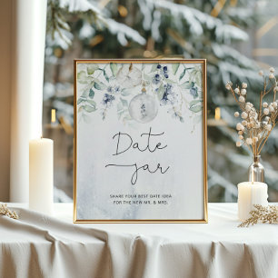 Poster Jeu de mariage pot de date Eucalyptus d'hiver