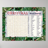 Poster Jeu de mots cachés de Noël Activité festive (Devant)