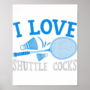 Poster Jeu de mots drôle de match de joueur de badminton