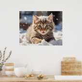 Poster *~* Jeu de neige Kitty 5:4 Kitten Cat AP68 (Cuisine)