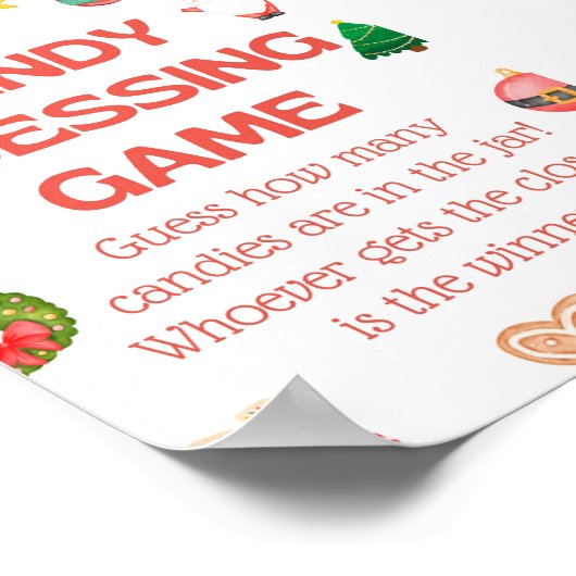 Poster Jeu de Noël amusant - Pas modifiable (Coin)