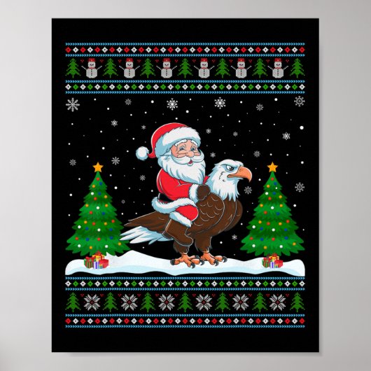 Poster Jeu de Noël moche Éclairage arbre Père Noël équita (Devant)