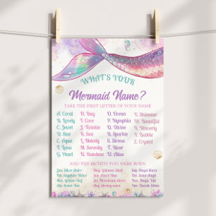 Poster Jeu de nom de sirène Pastel Ocean Girl