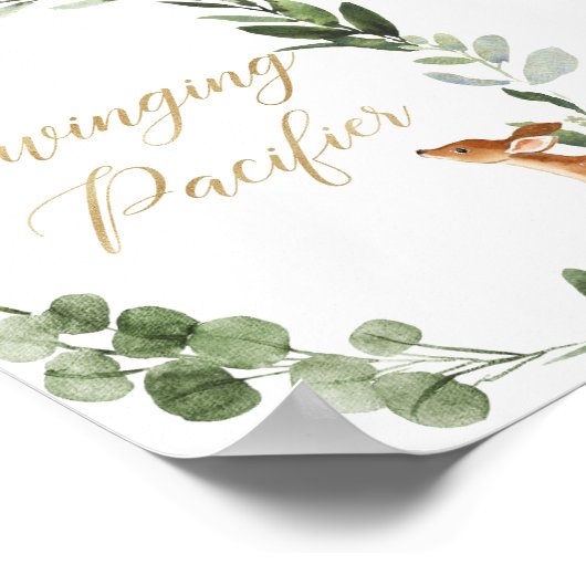 Poster Jeu de pacifier pivotant Deer vert or (Coin)