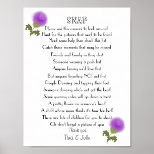 Poster Jeu de photos de mariage Scottish Thistle I Spy Sn