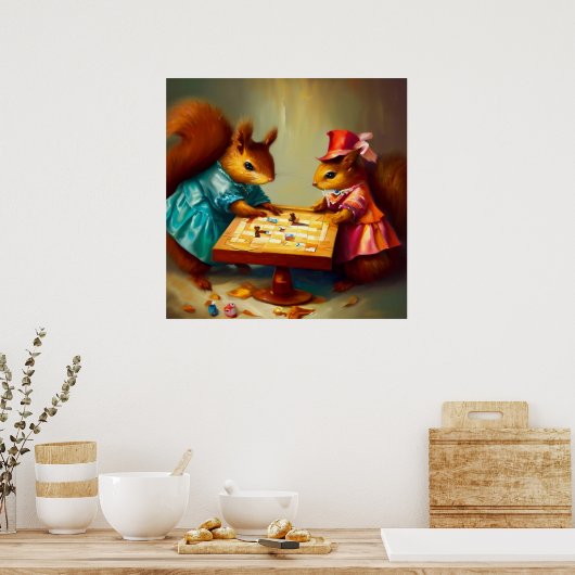 Poster Jeu de plateau d'écureuils (Cuisine)