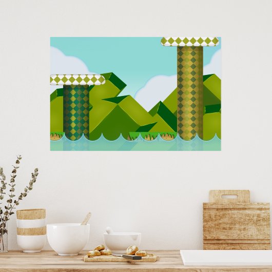 Poster Jeu de plateforme rétro (Cuisine)