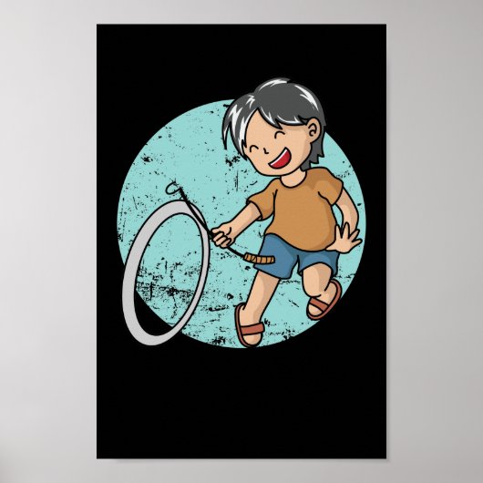 Poster Jeu de pneus de Hoop Rolling Hula-Hoop (Devant)