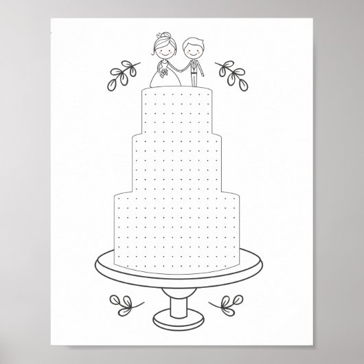 Poster Jeu de points pour activité de mariage illustré (Devant)