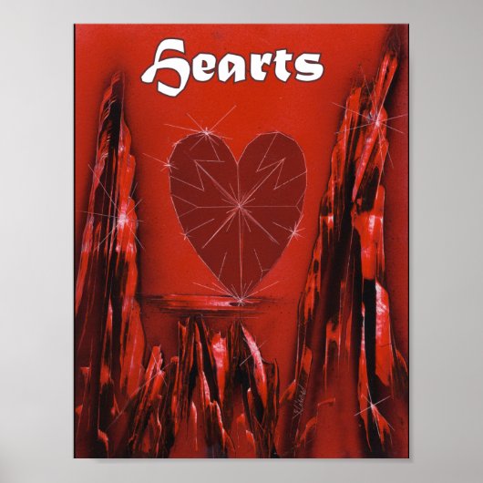 Poster Jeu de poker à la couleur cœur (Devant)