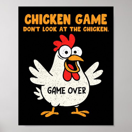 Poster Jeu de poulet drôle Ne regardez pas l'animation de (Devant)