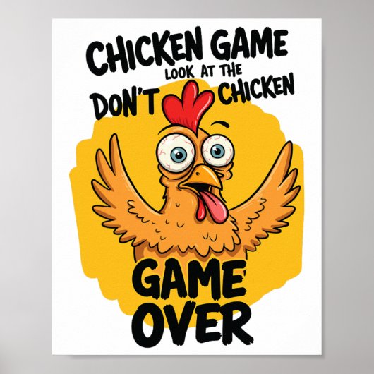 Poster Jeu de poulet Ne regardez pas le mème de poulet dr (Devant)