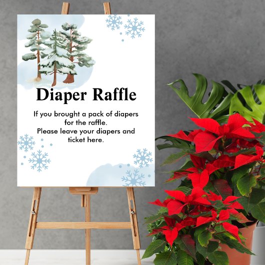 Poster Jeu de raffle de couche Hiver merveilleux flocon d