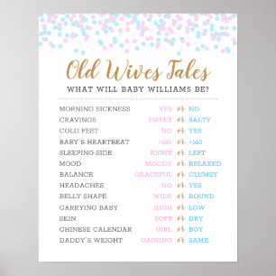 Poster Jeu de révélation du sexe du bébé selon les vieill