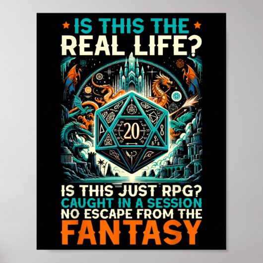 Poster Jeu de rôle Rpg Master D20 Tabletop Drôle Rp (Devant)