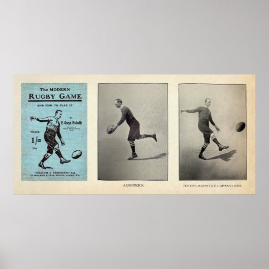Poster Jeu de rugby moderne - Rugby Art Vintage (Devant)