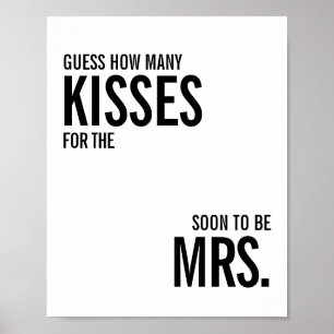 Poster Jeu de salle de bain Simple How Many Kisses