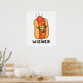 Poster Jeu de saucisse drôle Wiener (Cuisine)