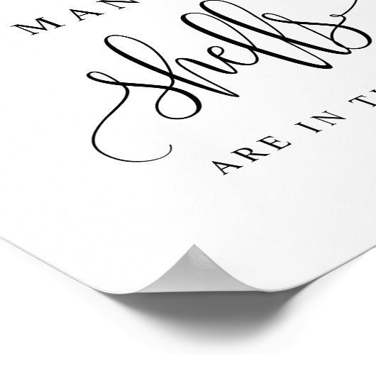 Poster Jeu de script noir Combien de coquillages voyez-vo (Coin)