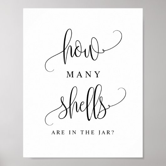 Poster Jeu de script noir Combien de coquillages voyez-vo (Devant)